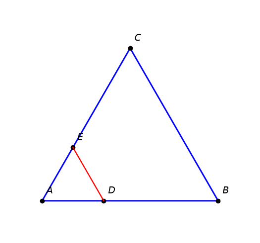 Rotation dans un triangle équilatéral